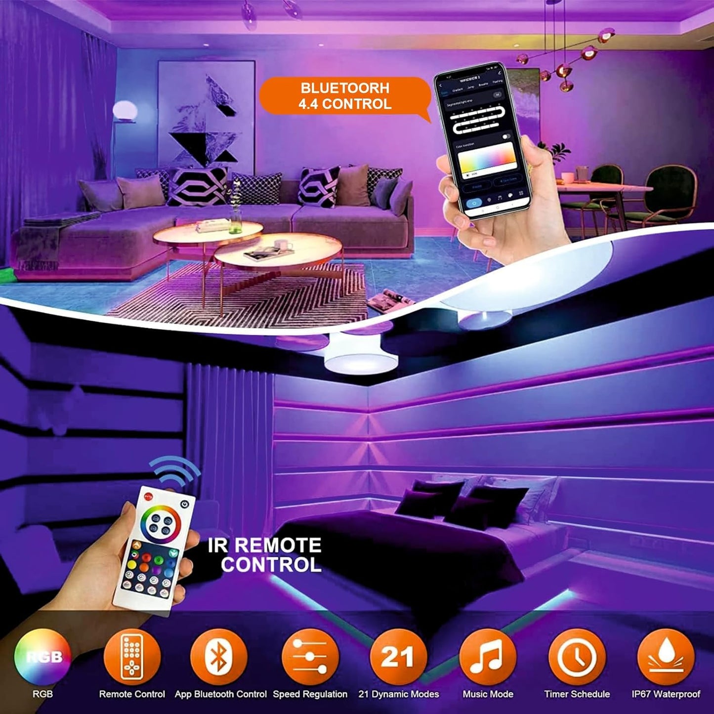 NeonFlow – Flexibles Neonlicht mit Musik-Synchronisation (5 m)