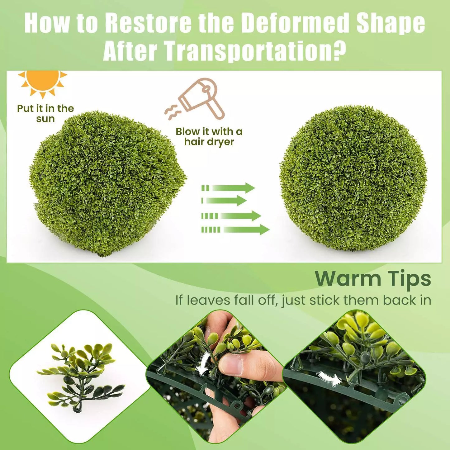 2 STÜCK 50cm Künstliche Pflanze Buchsbaum