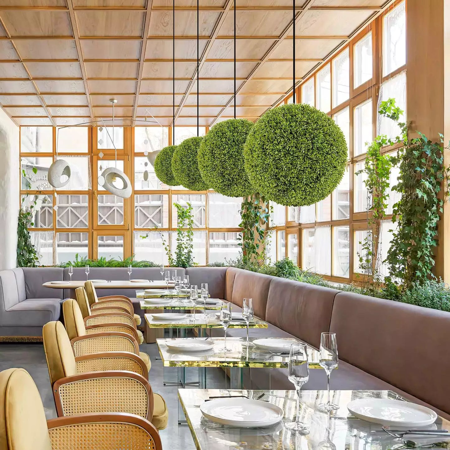 2 STÜCK 50cm Künstliche Pflanze Buchsbaum