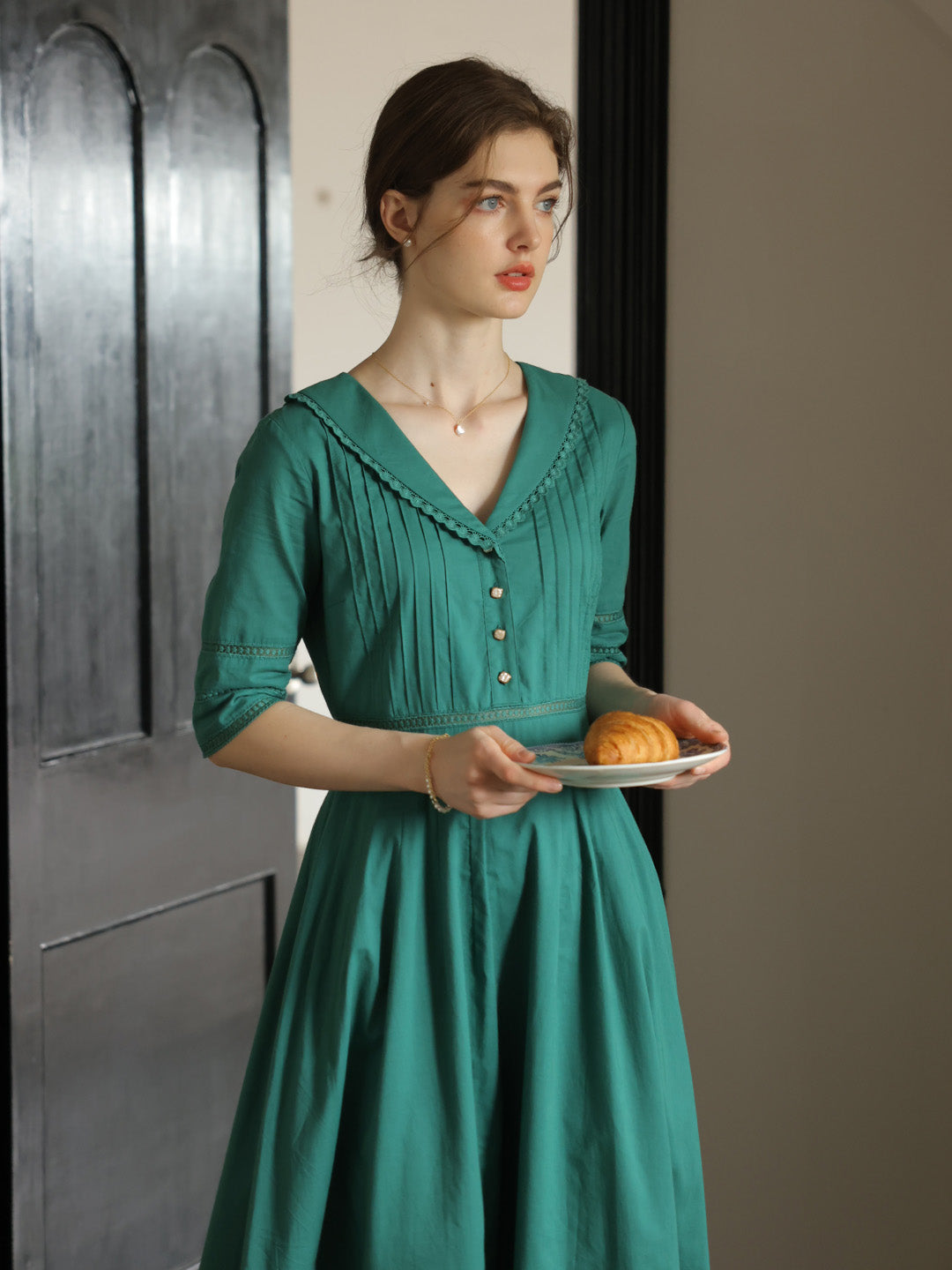 Fiona 100% Baumwolle Denim Blau Midi Kleid