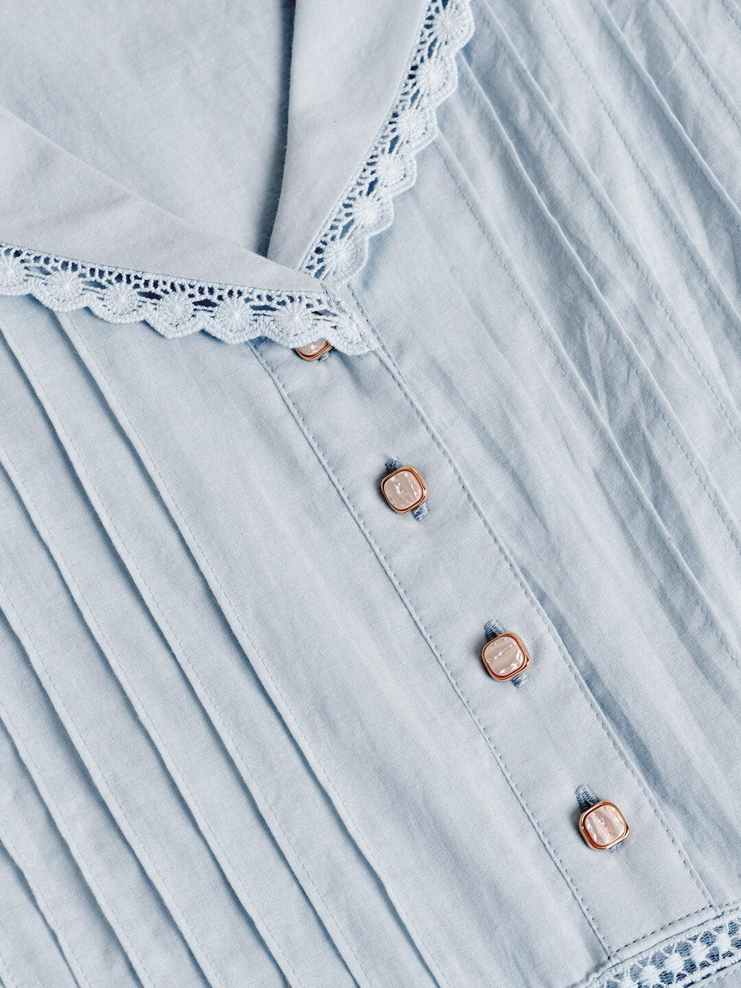 Fiona 100% Baumwolle Denim Blau Midi Kleid