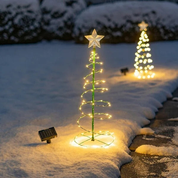 1+1 GRATIS | ChristmasBaum™ - Solar LED Metall Weihnachtsbaum mit Lichterkette