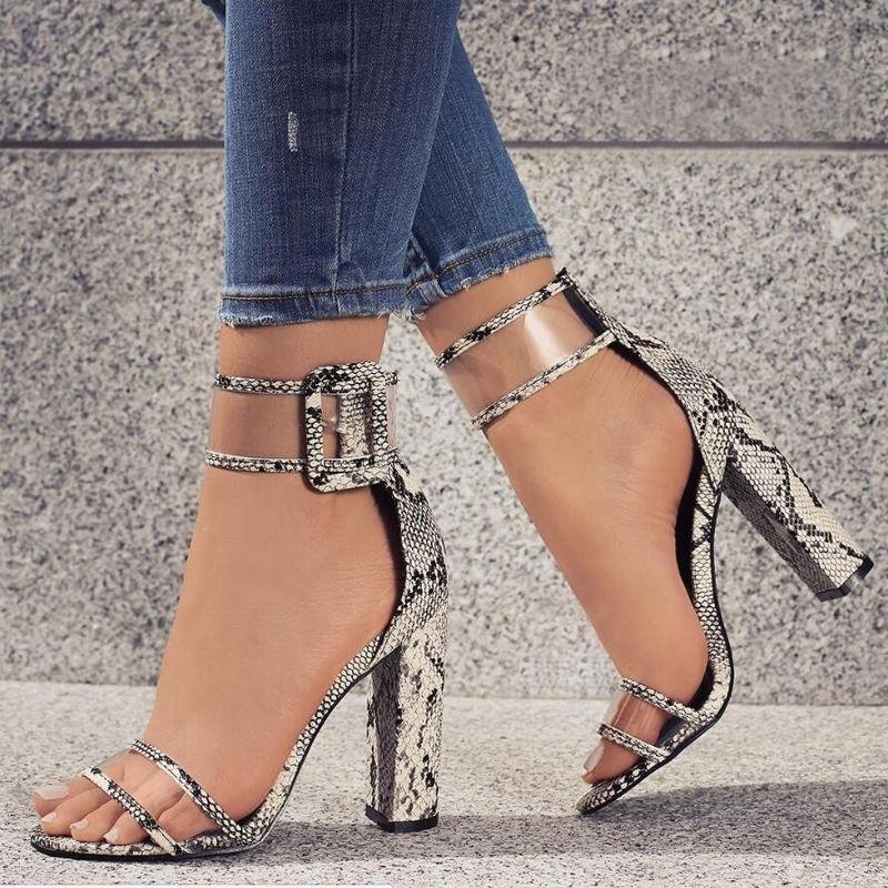 T-Stage Mode Hoher Chunky-Absatz Stil Stilettos
