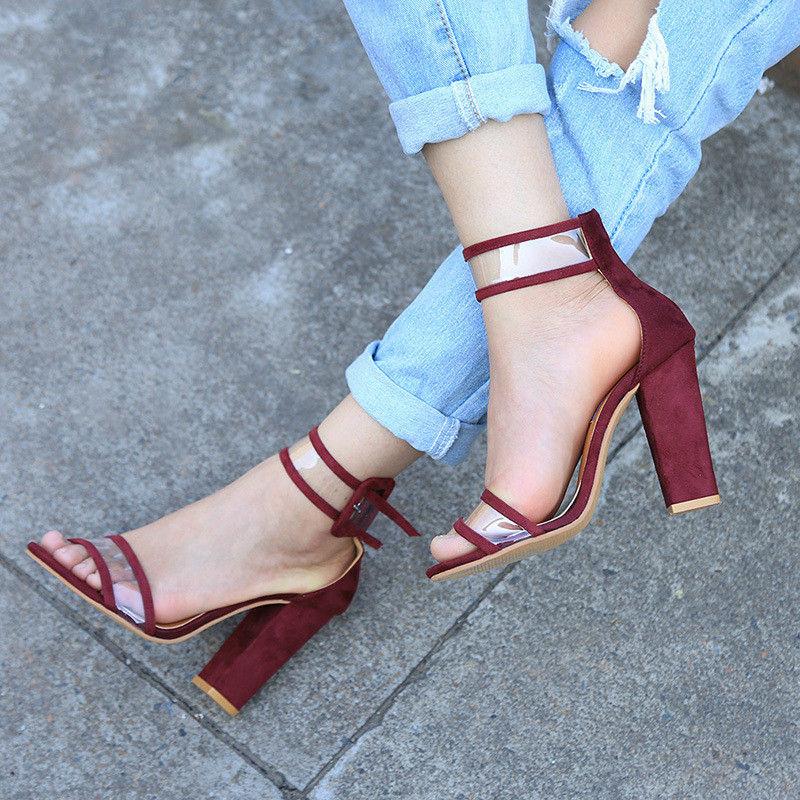 T-Stage Mode Hoher Chunky-Absatz Stil Stilettos