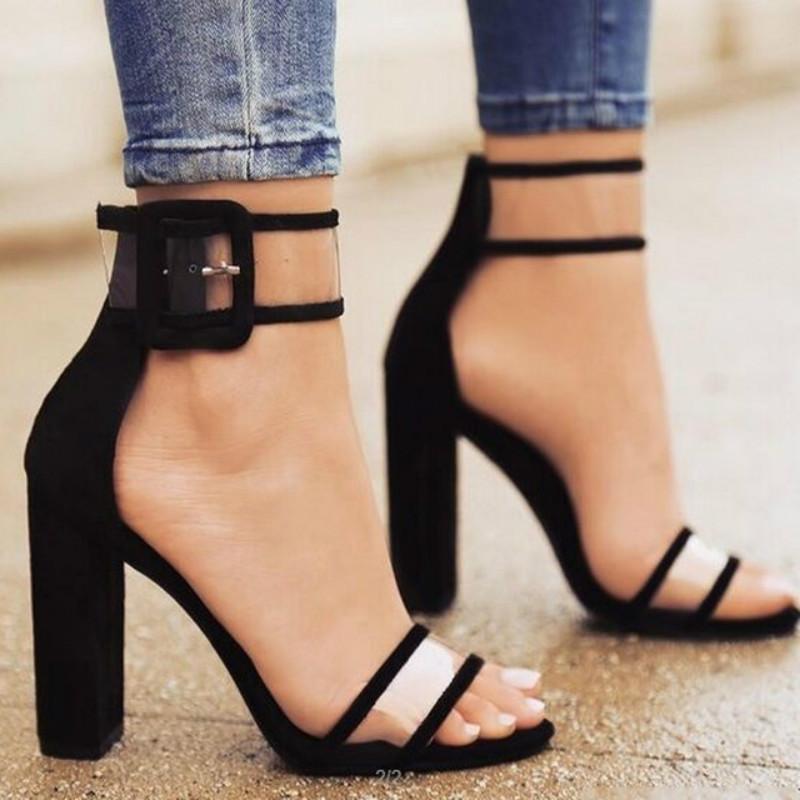 T-Stage Mode Hoher Chunky-Absatz Stil Stilettos