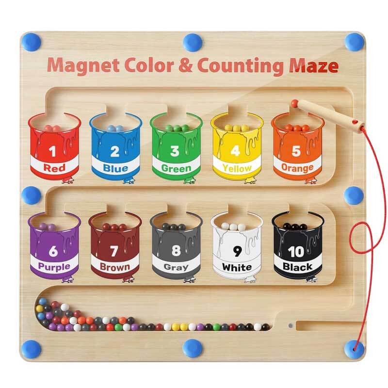 50% RABATT | ColorfulCount™ - Buntes magnetisches Holzperlen-Zahlenpuzzle