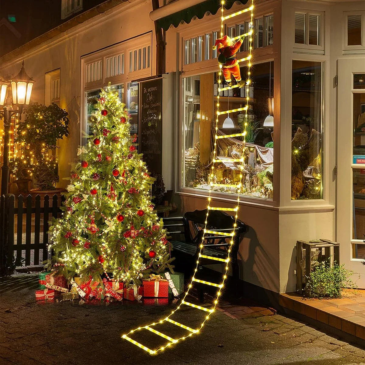 LED Weihnachtsleiter mit Santa-Dekor