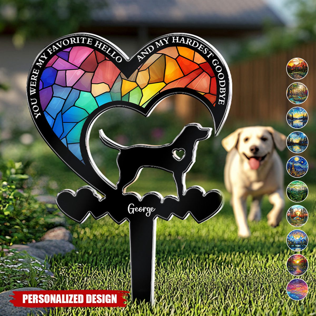 Du warst mein liebstes Hallo & mein schwerstes Lebewohl Hund Verlust-personalisierte Garten Pfahl
