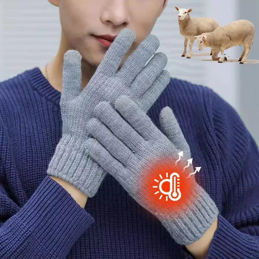 Winter-Fäustlinge aus Wolle mit Touchscreen