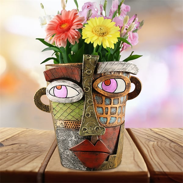 Handgefertigte brutale abstrakte Schönheit Gesichtsblumentopf - Kaufe zwei und erhalte kostenlosen Versand!