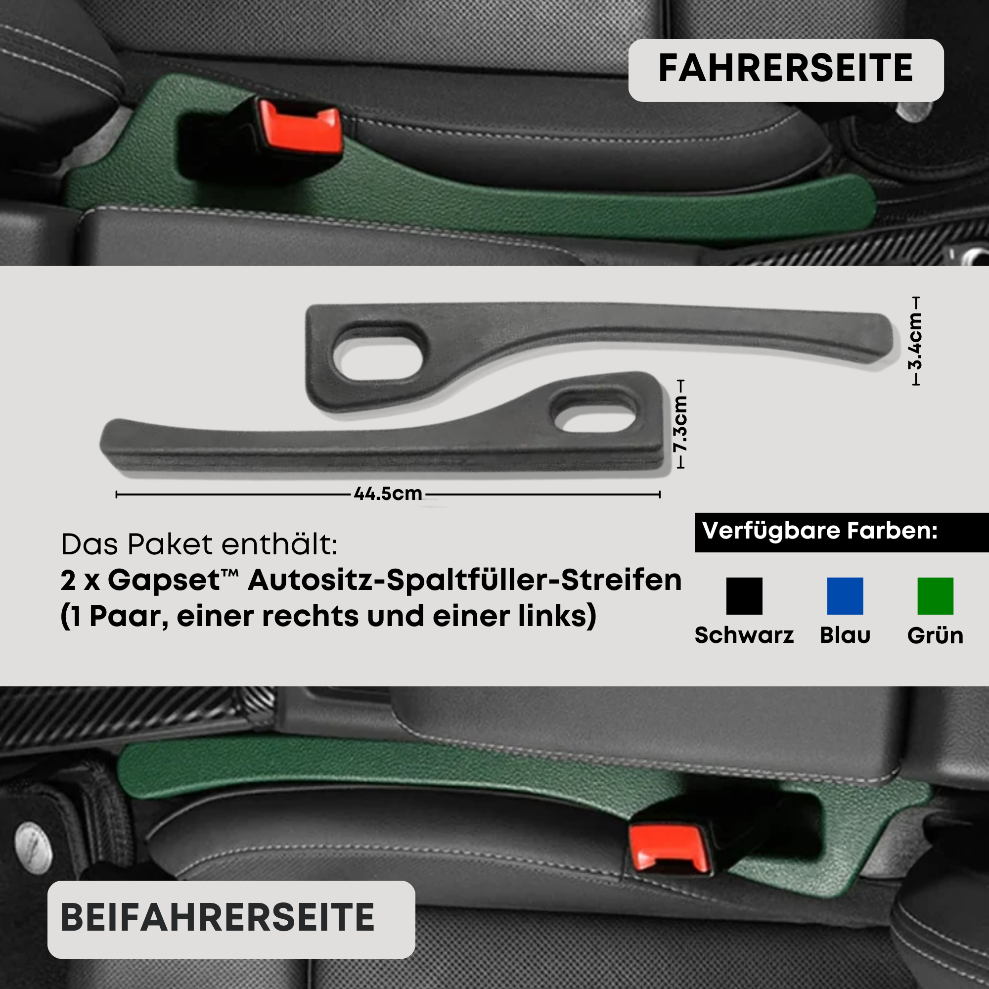 Gapset™ Autositz-Spaltfüller-Streifen | 1+1 GRATIS (2 STK)