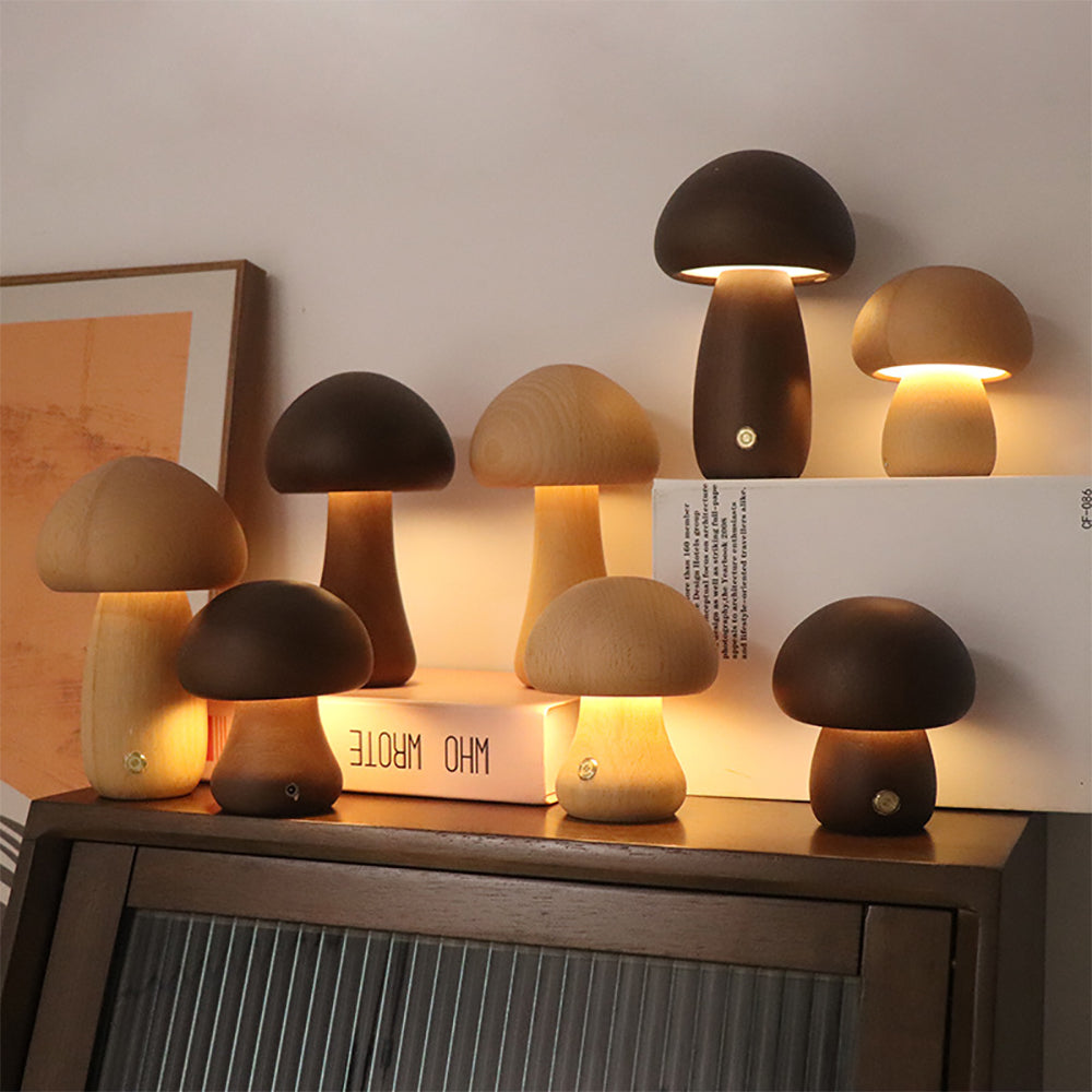 (50% Rabatt) | MushroomLamp™ - Einzigartige Pilz-Tischlampe aus Holz