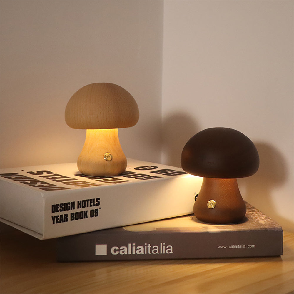 (50% Rabatt) | MushroomLamp™ - Einzigartige Pilz-Tischlampe aus Holz