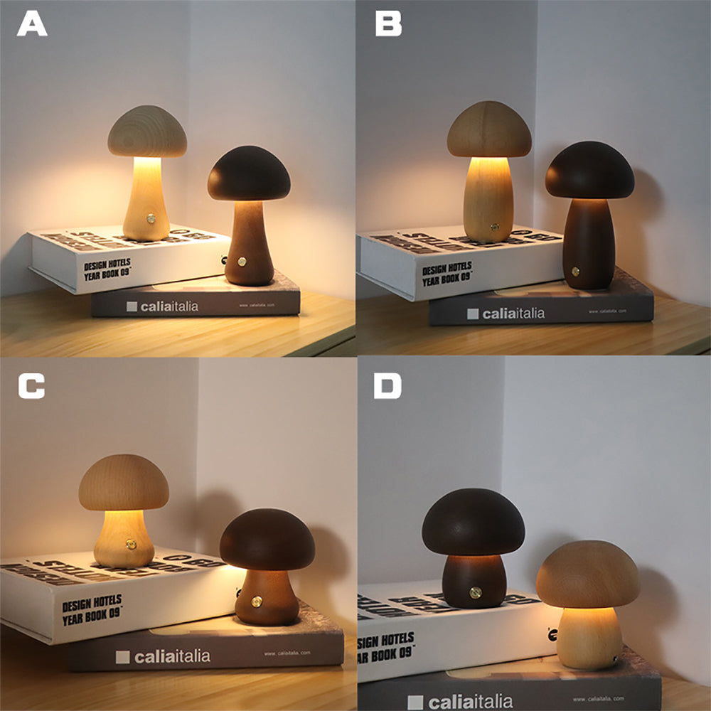 (50% Rabatt) | MushroomLamp™ - Einzigartige Pilz-Tischlampe aus Holz