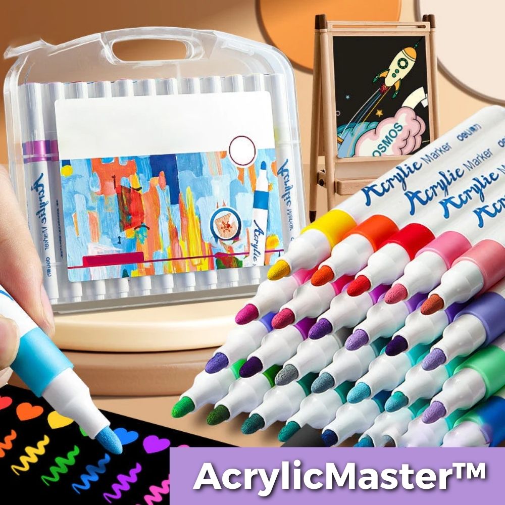 AcrylicMaster™ | Komplettes Acrylmarker-Set mit 24 Farben