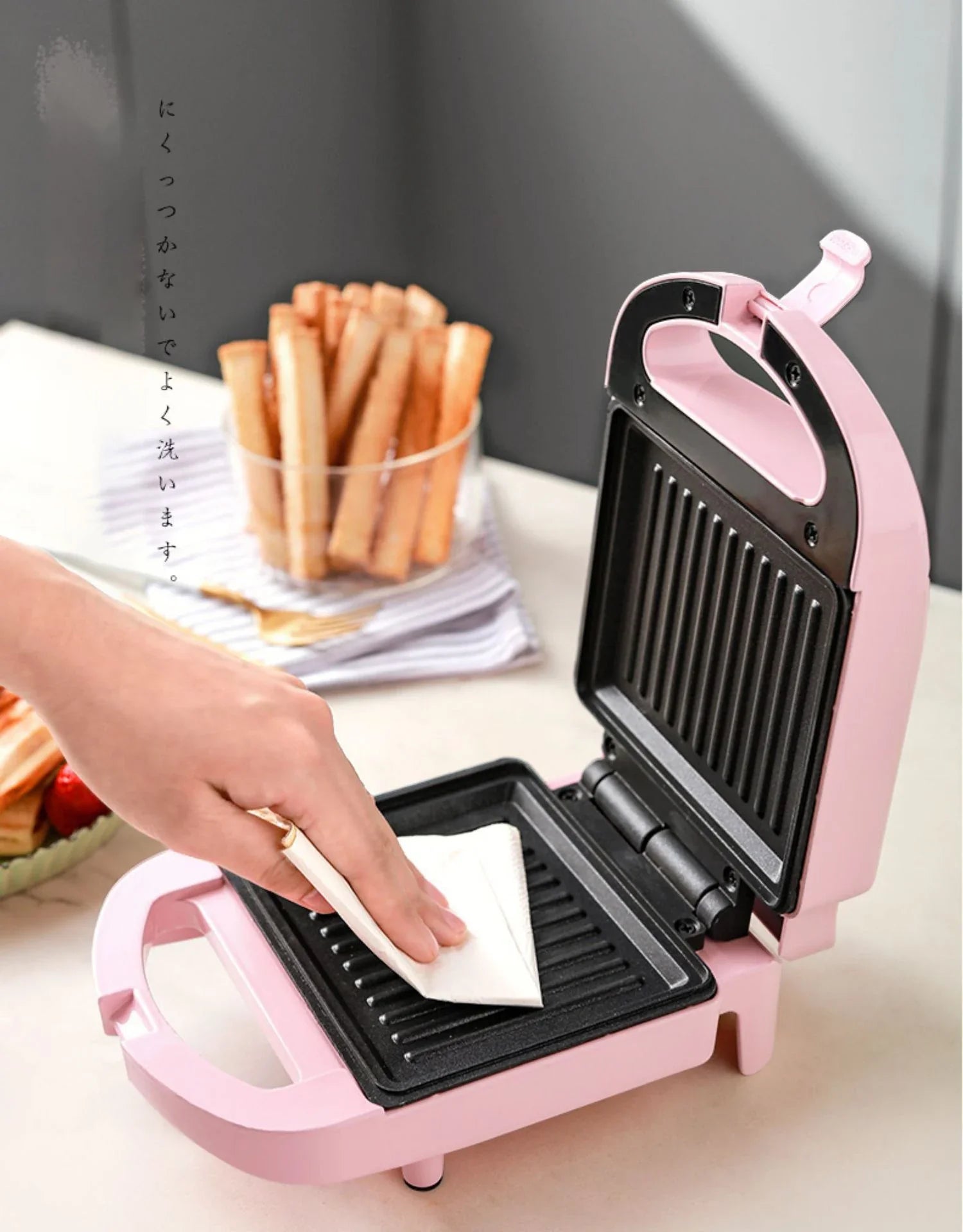 Tragbarer antihaftbeschichteter elektrischer Sandwich- und Waffelmaker