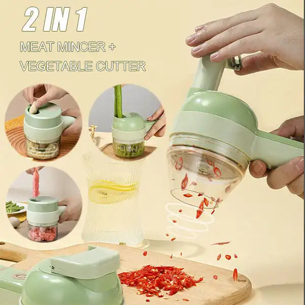 4-in-1 Handheld Elektrischer Gemüseschneider