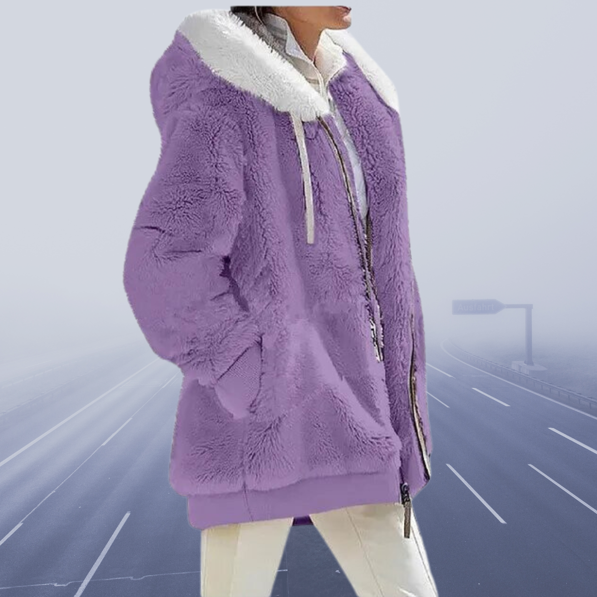 Yvonne™ - Neu Lässige Fleece-Kapuzenjacke