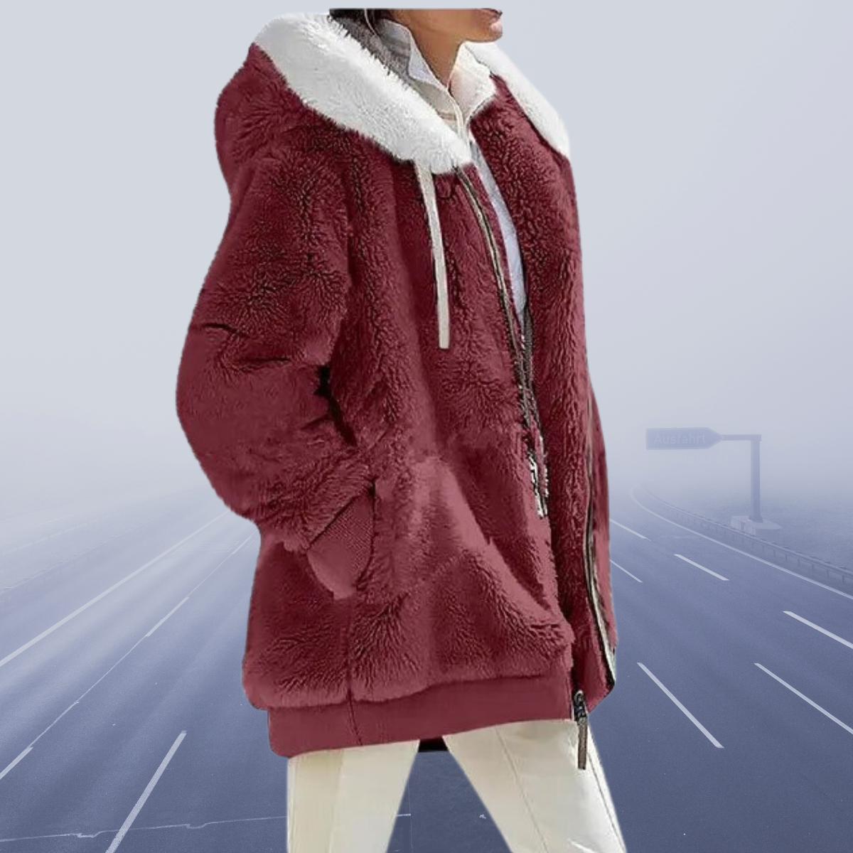 Yvonne™ - Neu Lässige Fleece-Kapuzenjacke