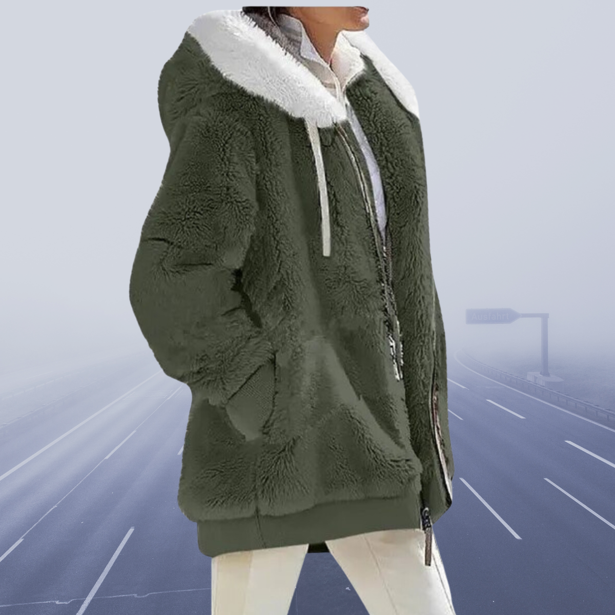 Yvonne™ - Neu Lässige Fleece-Kapuzenjacke