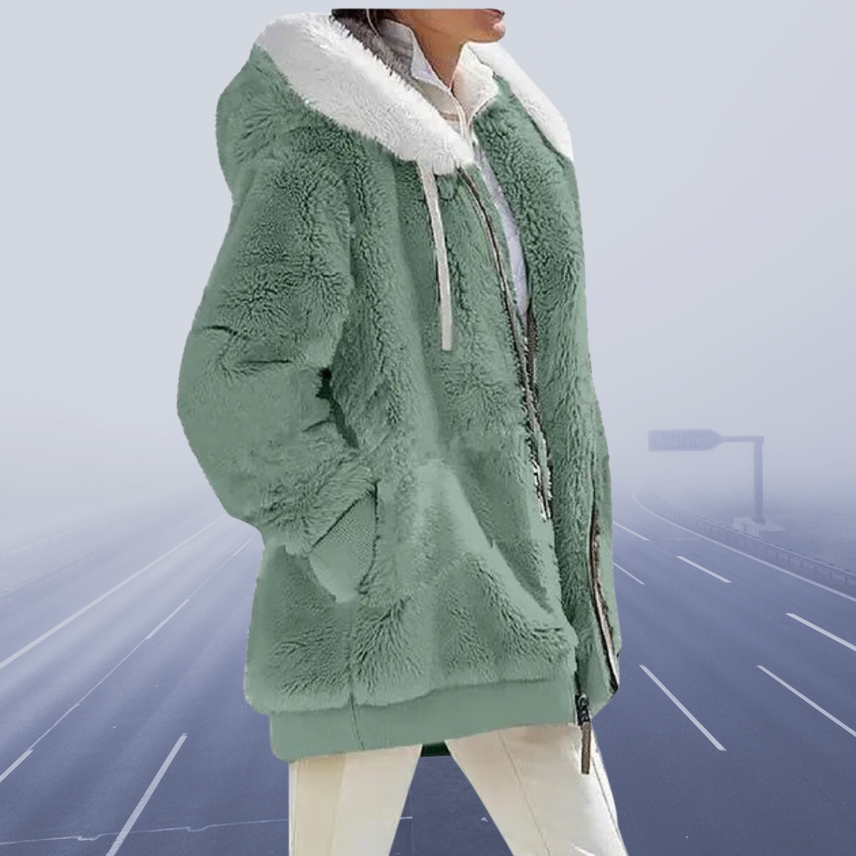 Yvonne™ - Neu Lässige Fleece-Kapuzenjacke