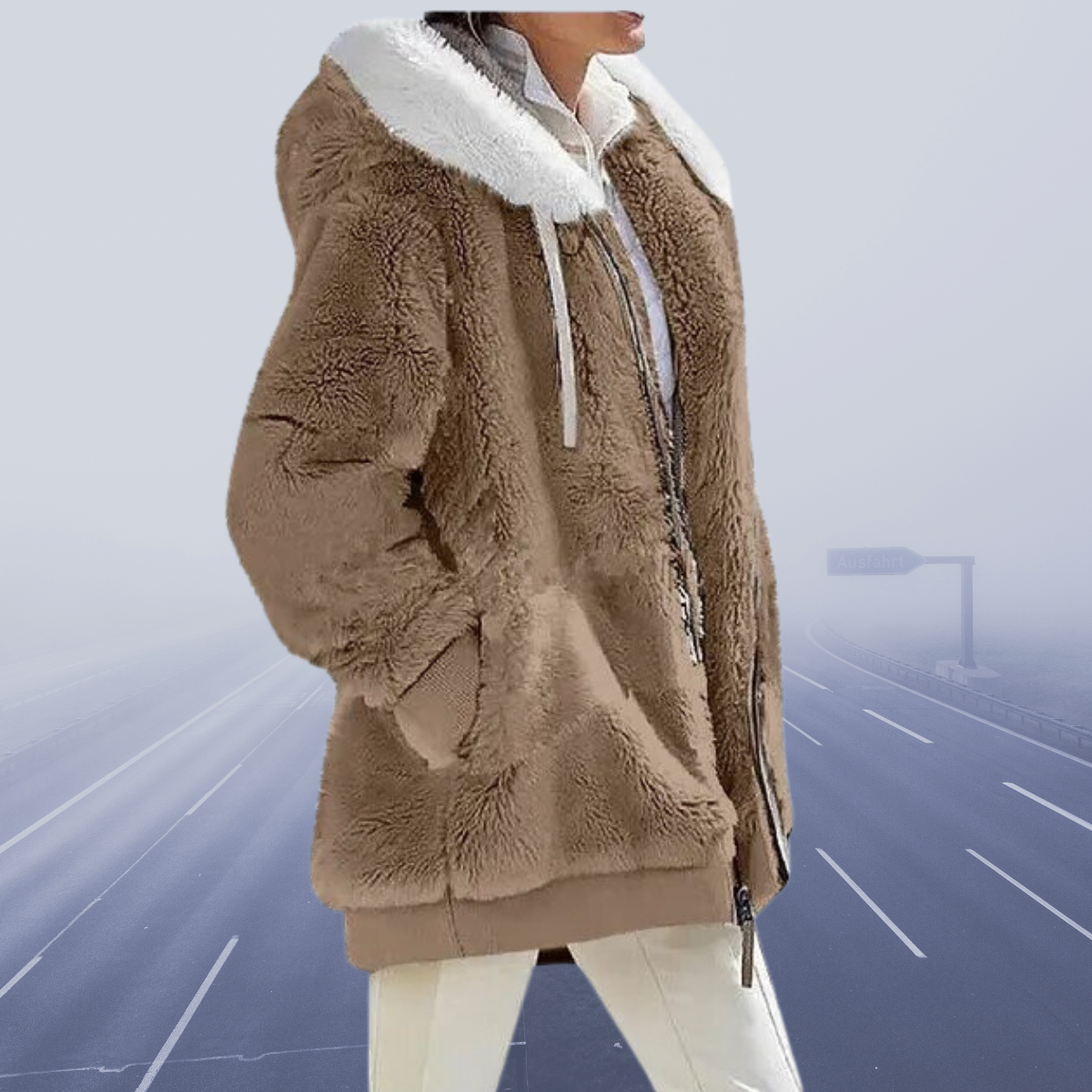 Yvonne™ - Neu Lässige Fleece-Kapuzenjacke