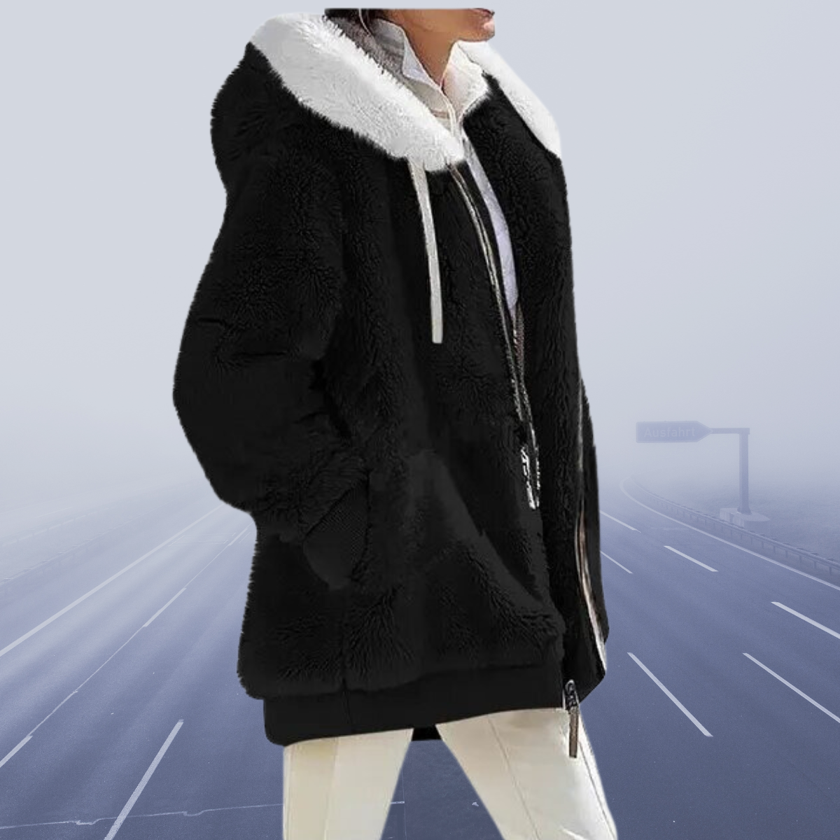 Yvonne™ - Neu Lässige Fleece-Kapuzenjacke