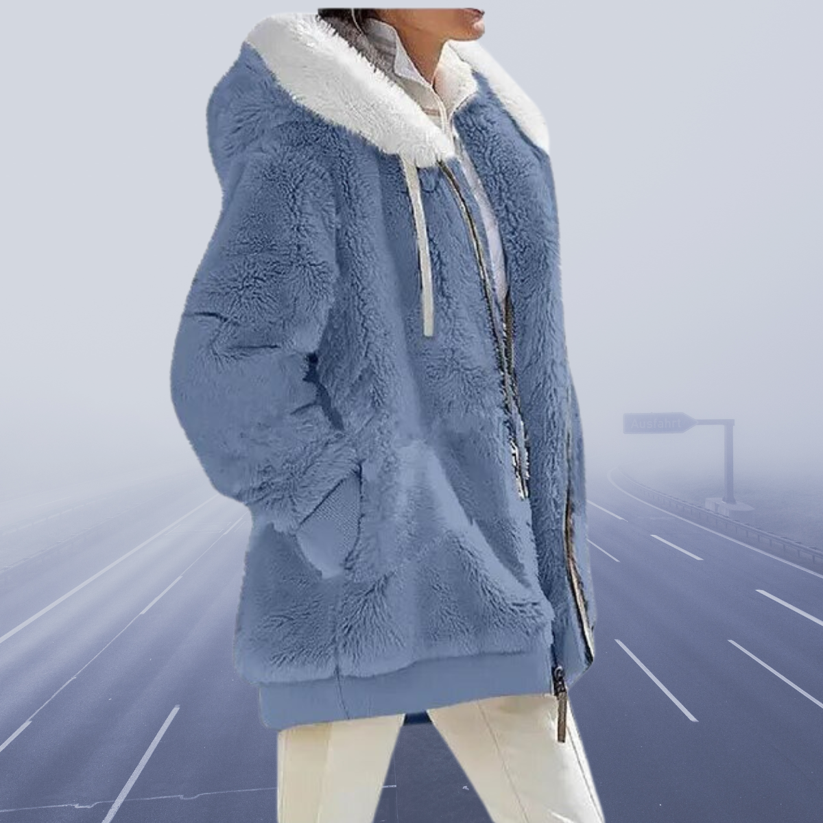 Yvonne™ - Neu Lässige Fleece-Kapuzenjacke