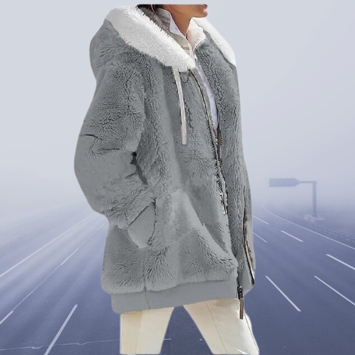 Yvonne™ - Neu Lässige Fleece-Kapuzenjacke