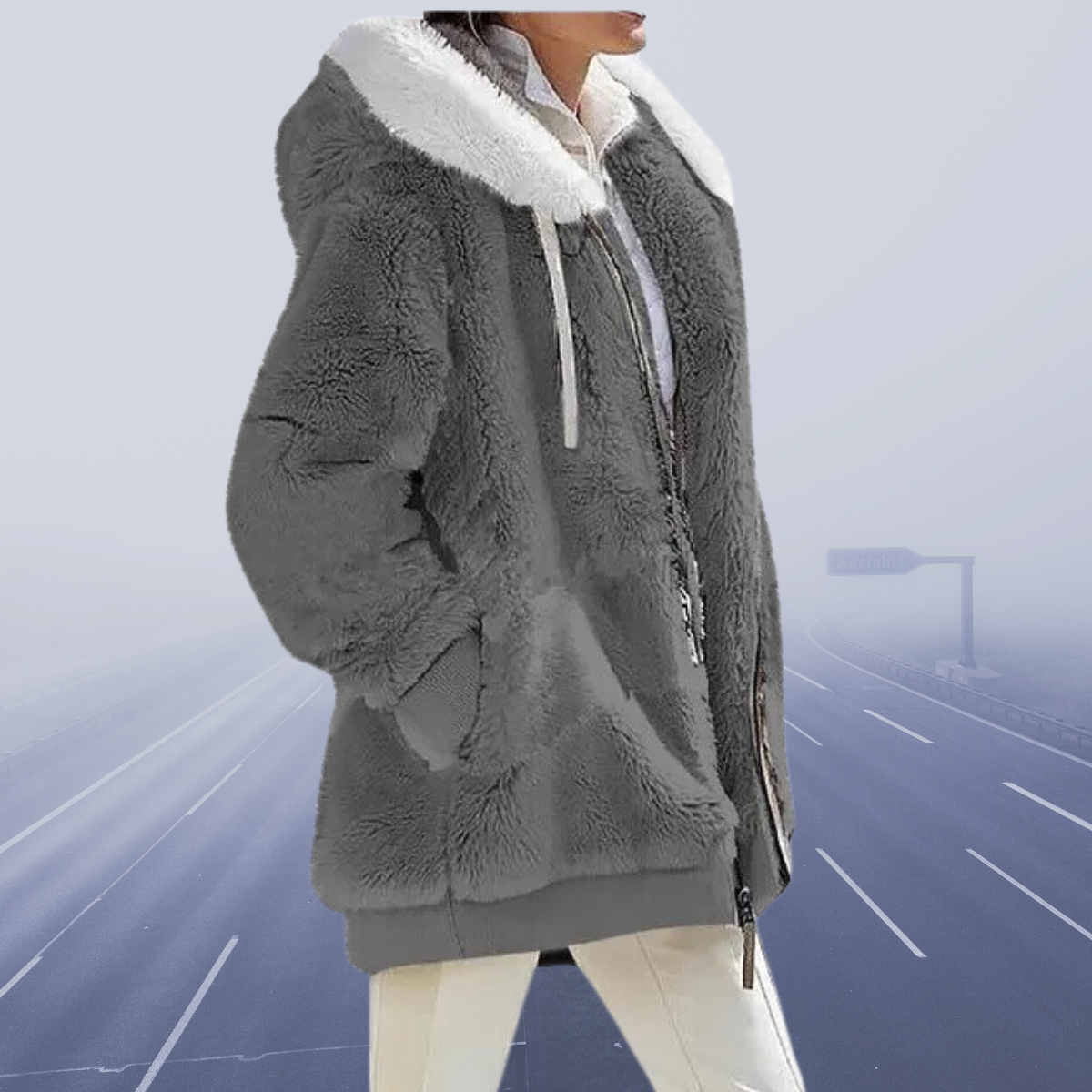 Yvonne™ - Neu Lässige Fleece-Kapuzenjacke