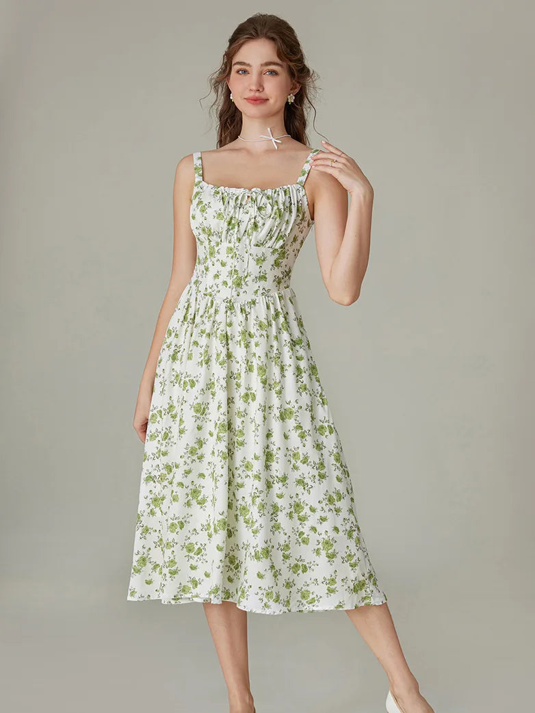Sommer Bequeme Blumenkleid mit Taschen
