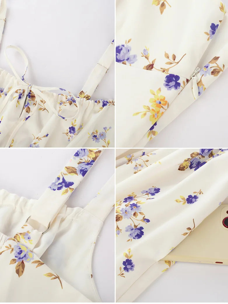 Sommer Bequeme Blumenkleid mit Taschen