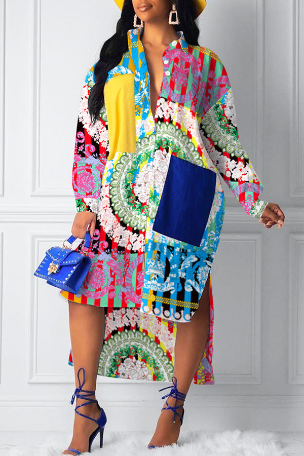 Chic Patchwork Dress- Mühelos stilvoll mit einem Hauch von Einzigartigkeit!