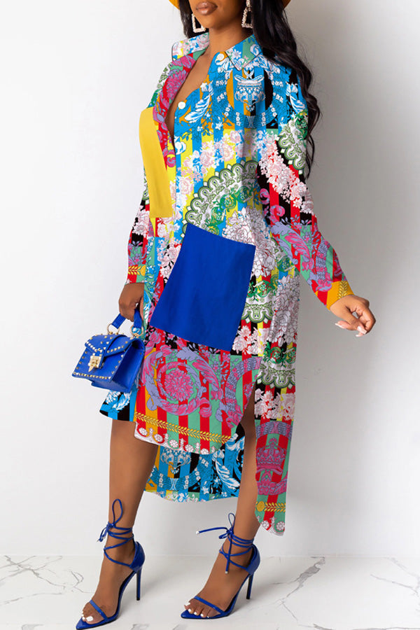 Chic Patchwork Dress- Mühelos stilvoll mit einem Hauch von Einzigartigkeit!