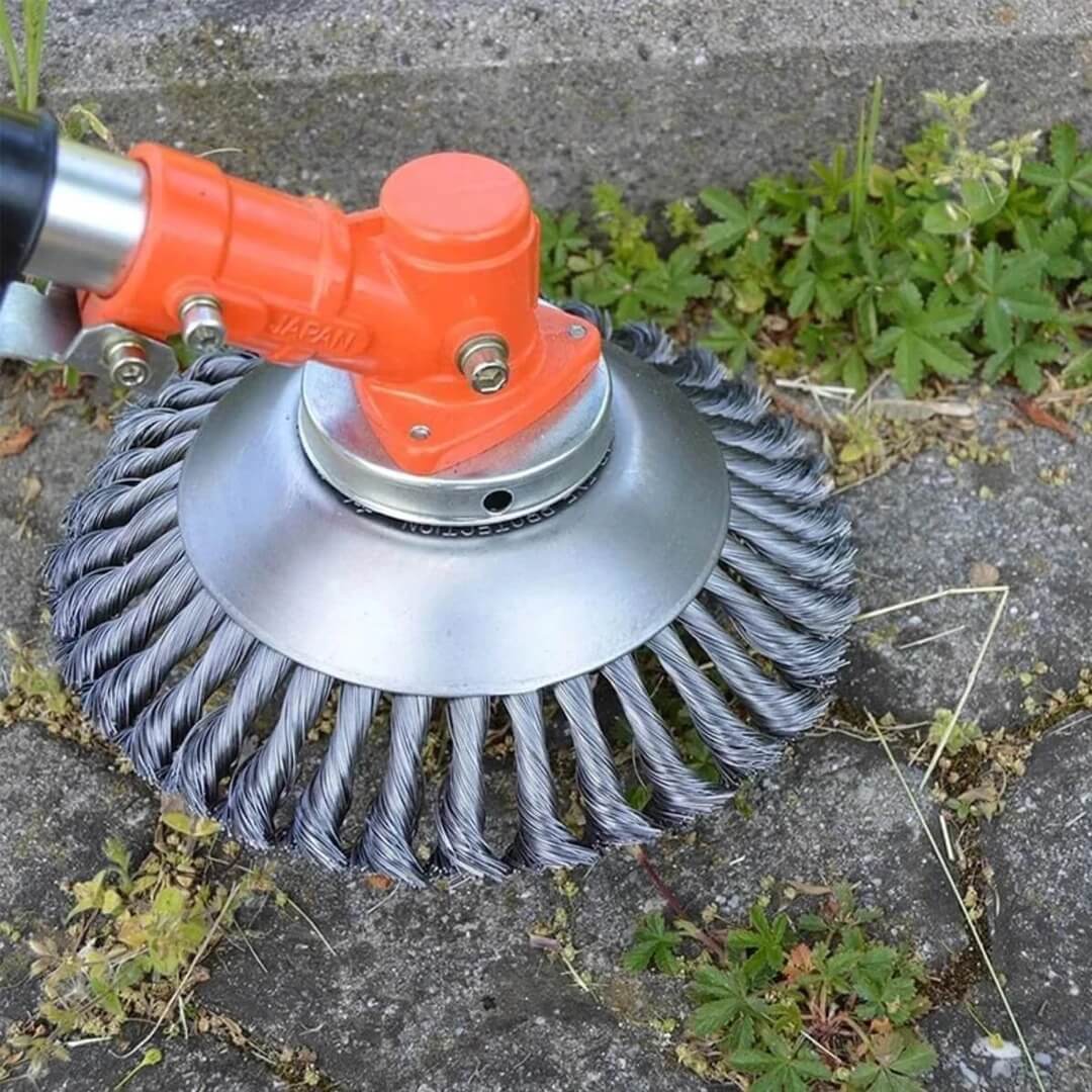 KnottedWheel™ Trimmer - Rasentrimmerkopf Stahlradbürste