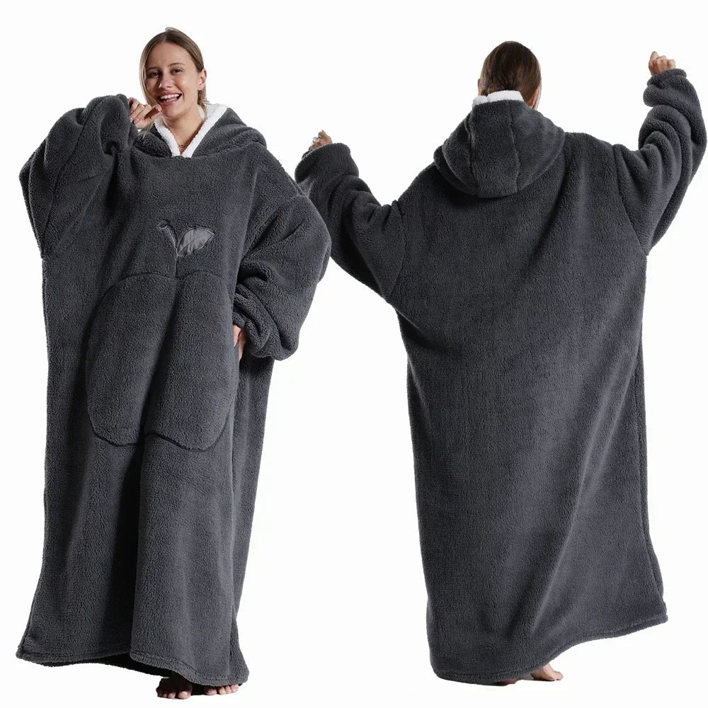 (50% RABATT) SnuggleGown™ - Sherpa Hood TV-Wearable Blanket