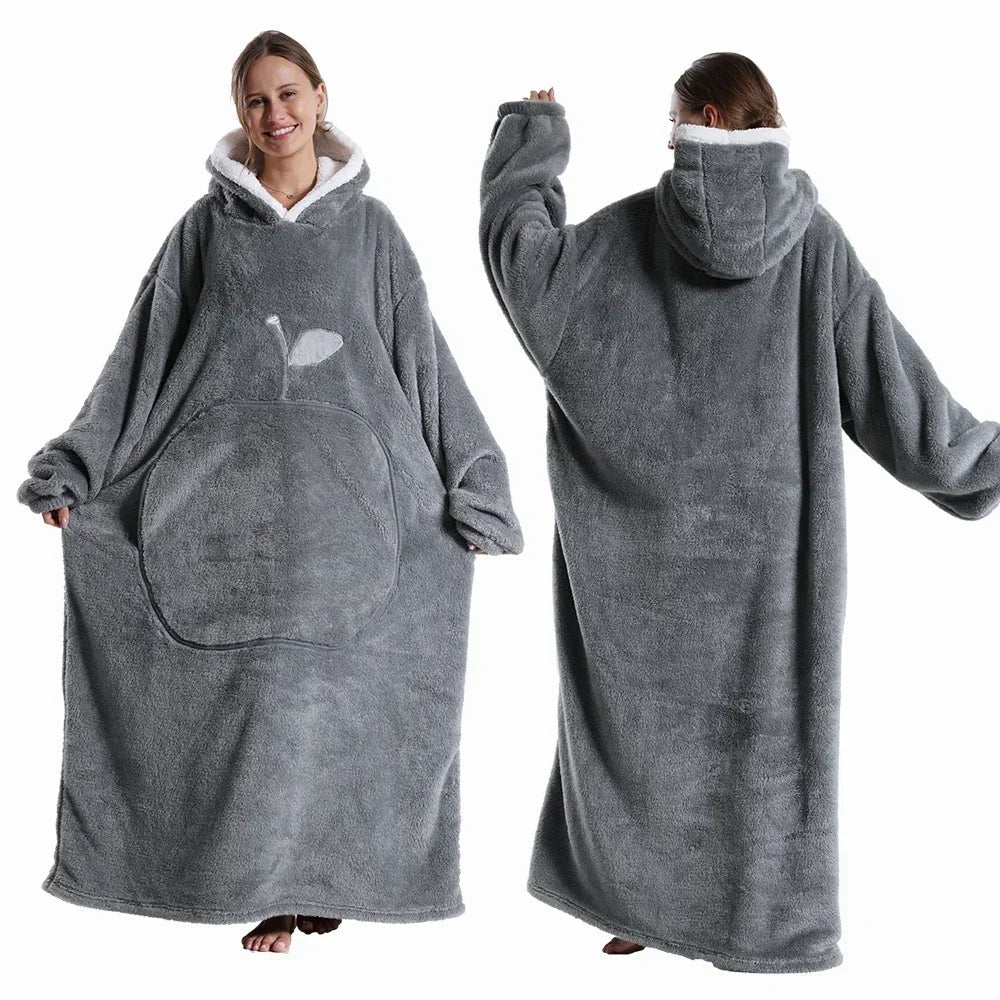 (50% RABATT) SnuggleGown™ - Sherpa Hood TV-Wearable Blanket